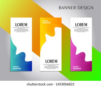 Vertical banner design template, Colorful abstract banner background, pull up design, roll up banner, creative standing banner.