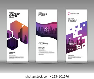 Vertical Banner Design Template Set Abstract Stock Vector (Royalty Free ...