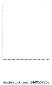 vertical banner, dot line frame, rectangle shape, geometric, isolated. white background and copy space or empty. 