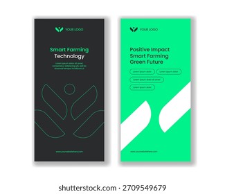 Anuncio de Vertical con tema de Tecnología de agricultura inteligente moderna limpia