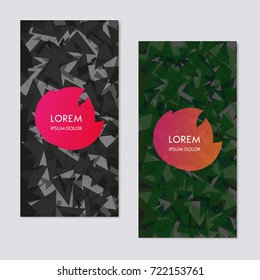 Vertical banner, flyer with a triangle background.