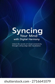 Banner vertical com malha de partículas brilhantes representando conectividade neural e bem-estar mental para aplicativos digitais