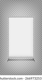 Vertikales Banner einzeln auf transparentem Hintergrund. 3D-Vektorgrafik 