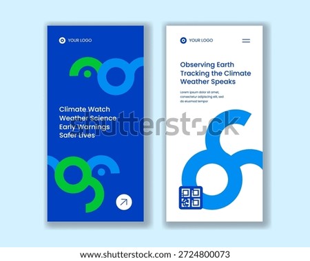 Vertical Banner Meteorological Day Flat Cartoon Hand Drawn Weather Background Illustration