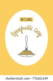 vertical banner national spaghetti day and lettering