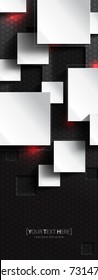 banner vertical, elementos de diseño de cuadrados superpuestos, patrón de fondo del peine de miel, concepto moderno. vector eps10