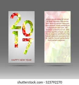 Vertical banner with polygon numbers 2017