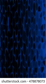 Vertical banner of polygonal elements. Blue gradient triangles. Vector illustration. For design, presentations