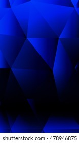 Vertical banner of polygonal elements. Blue gradient triangles. Vector illustration. For design, presentations
