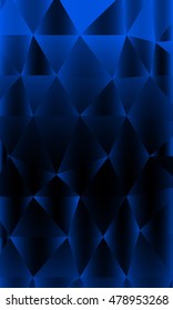 Vertical banner of polygonal elements. Blue gradient triangles. Vector illustration. For design, presentations