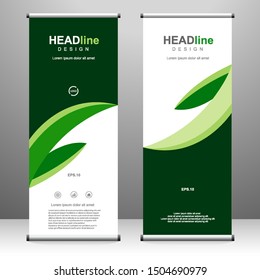 Vertical banner roll up template design, for brochure, business, flyer, infographics. modern x-banner and flag-banner advertising. vector illustration