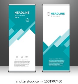 Vertical banner roll up template design, for brochure, business, flyer, infographics. modern x-banner and flag-banner advertising. vector illustration