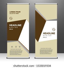 Vertical banner roll up template design, for brochure, business, flyer, infographics. modern x-banner and flag-banner advertising. vector illustration