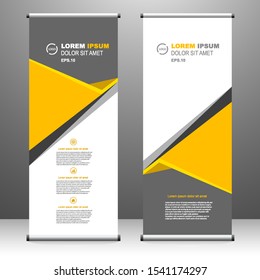 Vertical banner roll up template design, for brochure, business, flyer, infographics. modern x-banner and flag-banner advertising. vector illustration