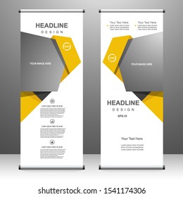 Vertical banner roll up template design, for brochure, business, flyer, infographics. modern x-banner and flag-banner advertising. vector illustration