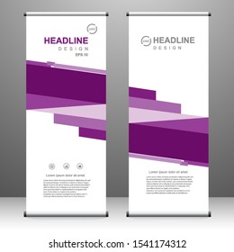 Vertical banner roll up template design, for brochure, business, flyer, infographics. modern x-banner and flag-banner advertising. vector illustration