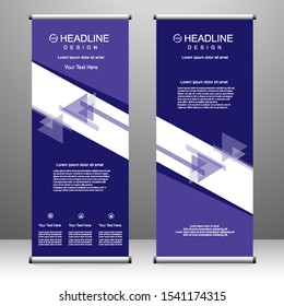 Vertical banner roll up template design, for brochure, business, flyer, infographics. modern x-banner and flag-banner advertising. vector illustration