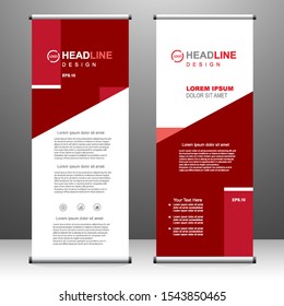 Vertical banner roll up template design, for brochure, business, flyer, infographics. modern x-banner and flag-banner advertising. vector illustration