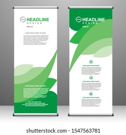 Vertical banner roll up template design, for brochure, business, flyer, infographics. modern x-banner and flag-banner advertising. vector illustration