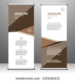 Vertical banner roll up template design, for brochure, business, flyer, infographics. modern x-banner and flag-banner advertising. vector illustration