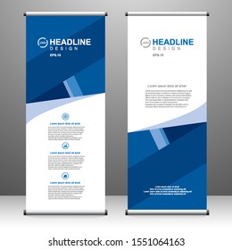Vertical banner roll up template design, for brochure, business, flyer, infographics. modern x-banner and flag-banner advertising. vector illustration