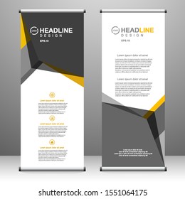 Vertical banner roll up template design, for brochure, business, flyer, infographics. modern x-banner and flag-banner advertising. vector illustration