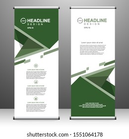 Vertical banner roll up template design, for brochure, business, flyer, infographics. modern x-banner and flag-banner advertising. vector illustration