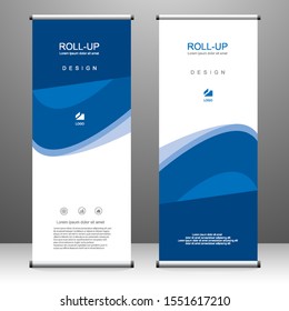 Vertical banner roll up template design, for brochure, business, flyer, infographics. modern x-banner and flag-banner advertising. vector illustration