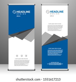 Vertical banner roll up template design, for brochure, business, flyer, infographics. modern x-banner and flag-banner advertising. vector illustration