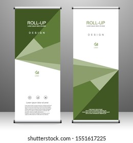 Vertical banner roll up template design, for brochure, business, flyer, infographics. modern x-banner and flag-banner advertising. vector illustration