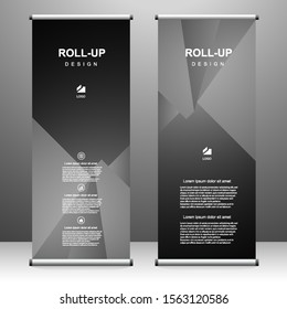 Vertical banner roll up template design, for brochure, business, flyer, infographics. modern x-banner and flag-banner advertising. vector illustration