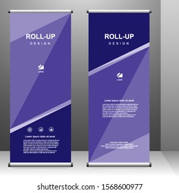 Vertical banner roll up template design, for brochure, business, flyer, infographics. modern x-banner and flag-banner advertising. vector illustration