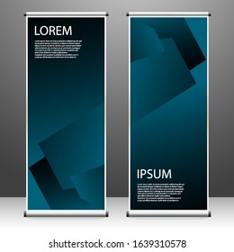 Vertical banner roll up template design, for brochure, business, flyer, infographics. modern x-banner and flag-banner advertising. vector illustration
