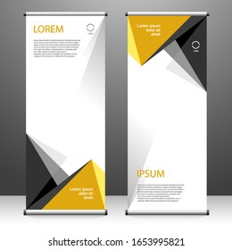 Vertical banner roll up template design, for brochure, business, flyer, infographics. modern x-banner and flag-banner advertising. vector illustration
