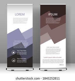 Vertical banner roll up template design, for brochure, business, flyer, infographics. modern x-banner and flag-banner advertising. vector illustration