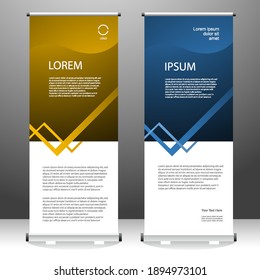 Vertical banner roll up template design, for brochure, business, flyer, infographics. modern x-banner and flag-banner advertising. vector illustration