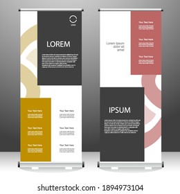 Vertical banner roll up template design, for brochure, business, flyer, infographics. modern x-banner and flag-banner advertising. vector illustration
