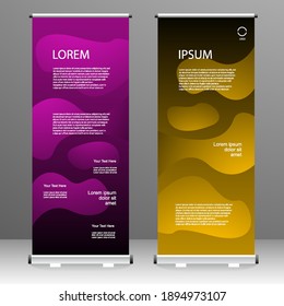 Diseño de plantilla de pancartas verticales para folletos, negocios, volantes, infografías. moderna publicidad de x-banner y banner. ilustración vectorial
