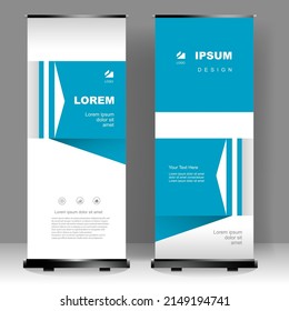 Vertical banner roll up template design, for brochure, business, flyer, infographics. modern x-banner and flag-banner advertising. vector illustration