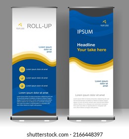 Vertikale Banner-Roll-up-Vorlage Design, für Broschüren, Business, Flyer, Infografiken. moderne x-banner- und Flaggenbanner-Werbung. Vektorgrafik