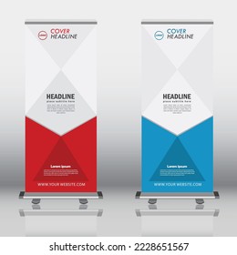 Diseño de plantilla de pancartas verticales para folletos, negocios, volantes, infografías. moderna publicidad de x-banner y banner. ilustración vectorial