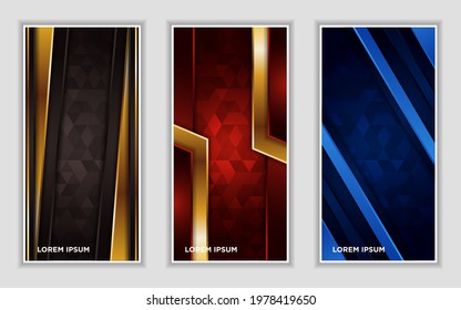 Vertical banner set collection with various abstract background design. Used for advertising, presentation, banner, cover, landing page, wallpaper, background.