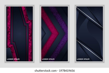 Vertical banner set collection with various abstract background design. Used for advertising, presentation, banner, cover, landing page, wallpaper, background.