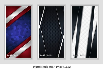 Vertical banner set collection with various abstract background design. Used for advertising, presentation, banner, cover, landing page, wallpaper, background.