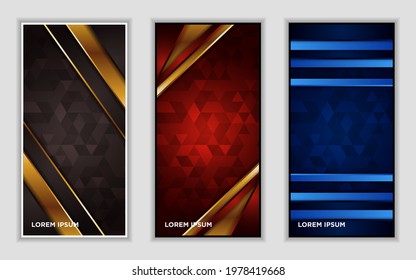 Vertical banner set collection with various abstract background design. Used for advertising, presentation, banner, cover, landing page, wallpaper, background.