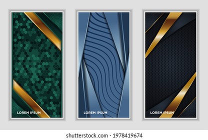 Vertical banner set collection with various abstract background design. Used for advertising, presentation, banner, cover, landing page, wallpaper, background.