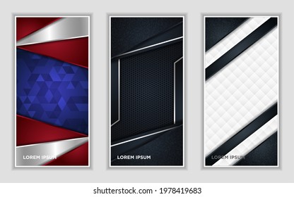 Vertical banner set collection with various abstract background design. Used for advertising, presentation, banner, cover, landing page, wallpaper, background.