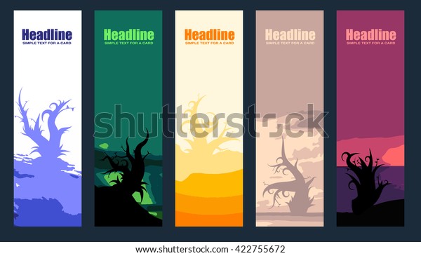 Vertical Banner Set Contrasting Natural Colors Stock Vector