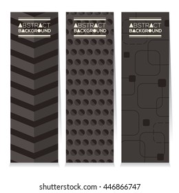 Vertical Banner Set Of  Different Three Style Modern Graphic Theme Vector Illustration
