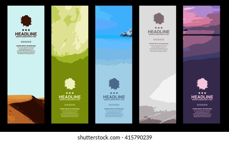 Vertical banner set. Nature design.